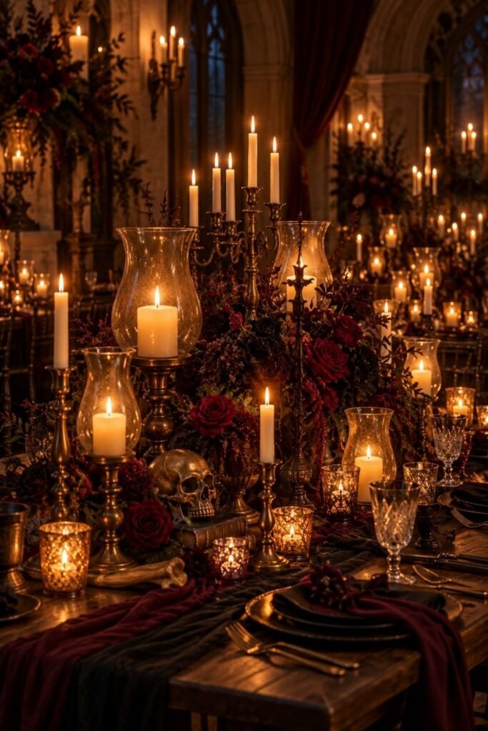 Vintage Candle Holders and Hurricane Lamps