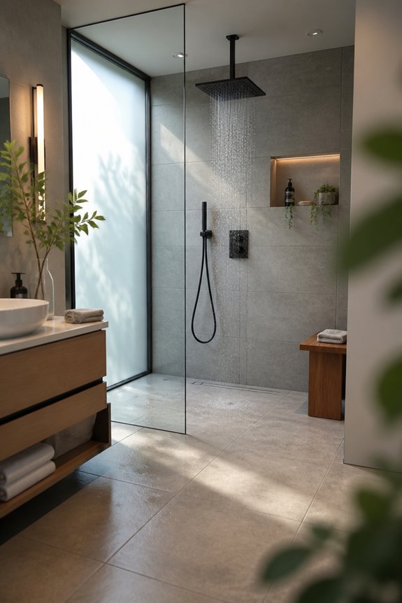 accessible curbless shower design