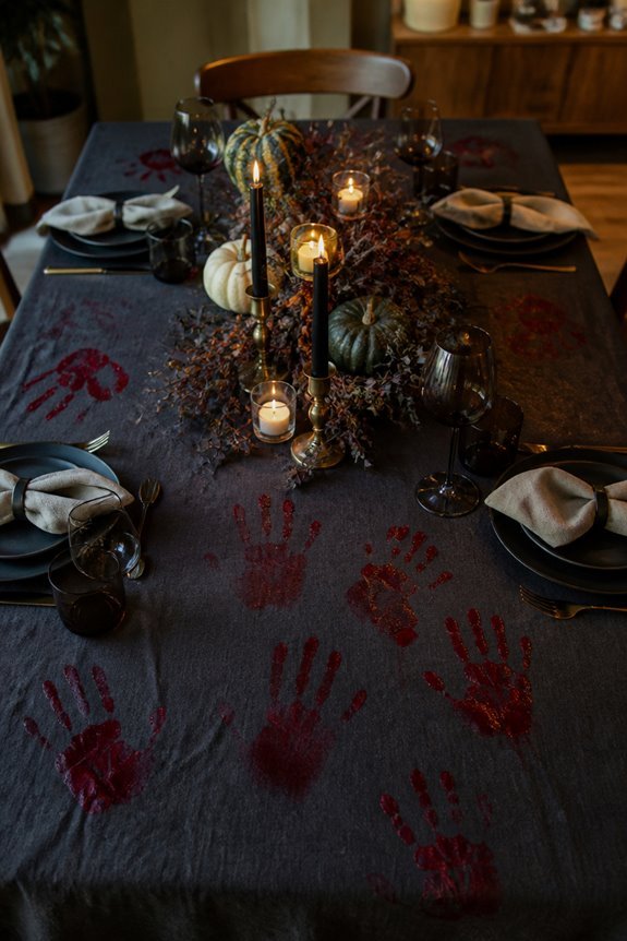 adhesive realistic crimson handprints