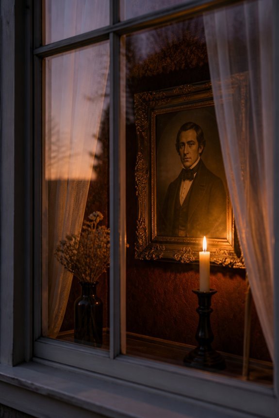 antique portraits enhance halloween