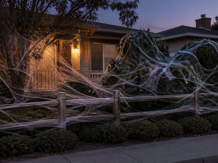 artificial spider webs decoratively