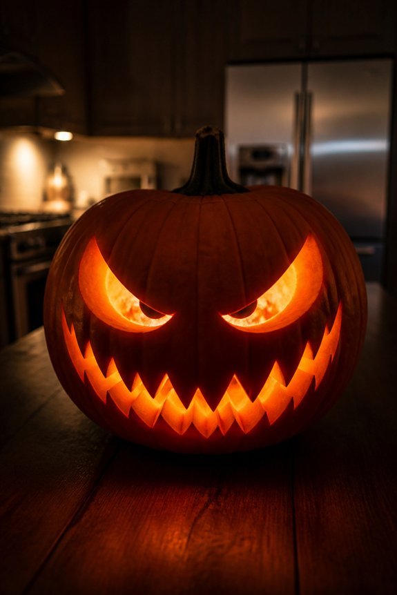 asymmetric glowing demon eyes