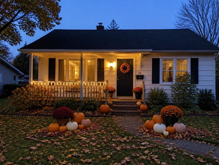 autumn decor with pumpkins
