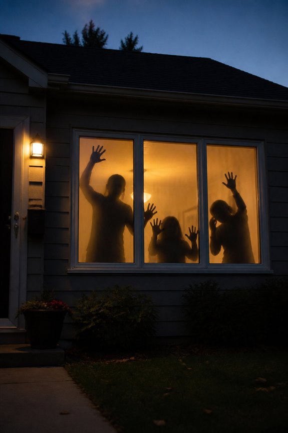 backlit cardboard silhouette figures
