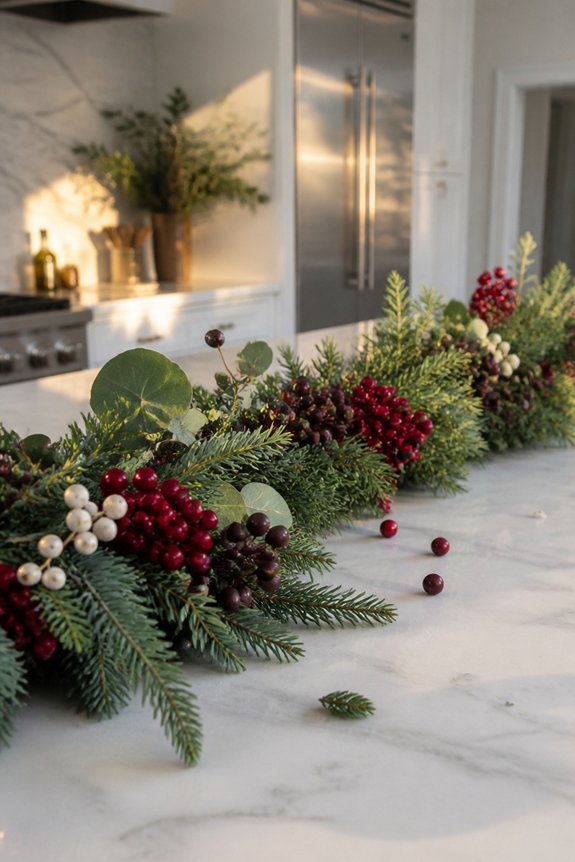 berry accented holiday decor