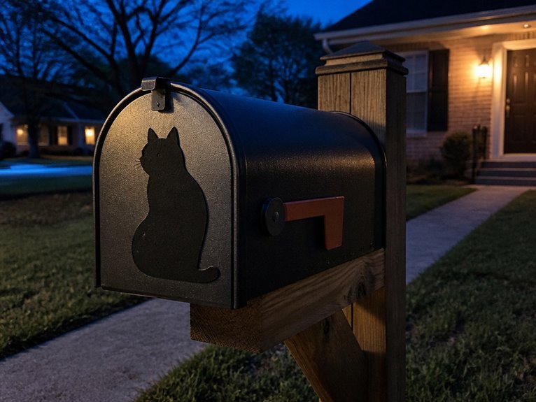 black cat mailbox decorations