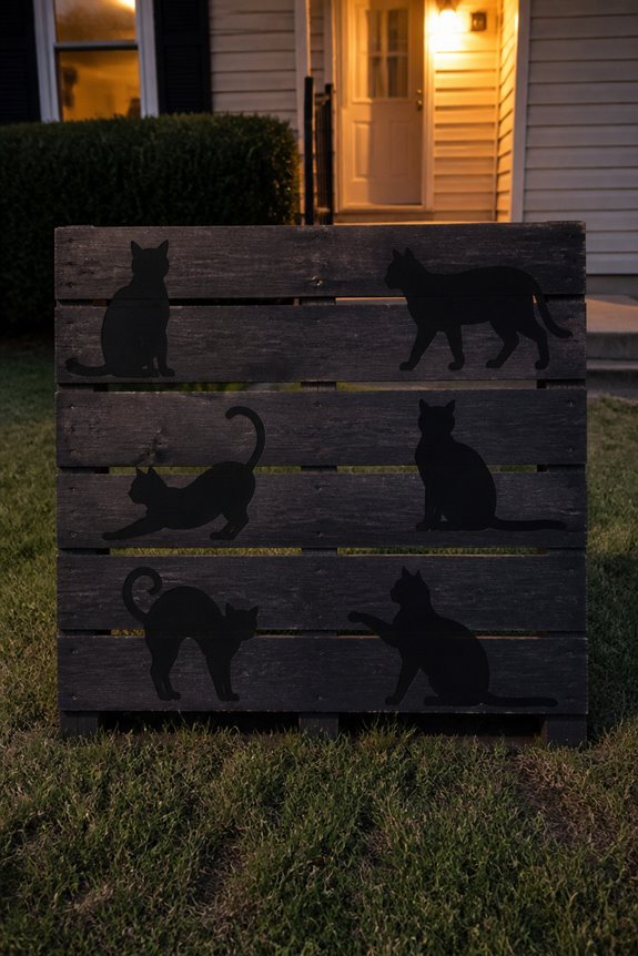 black pallet wood cats