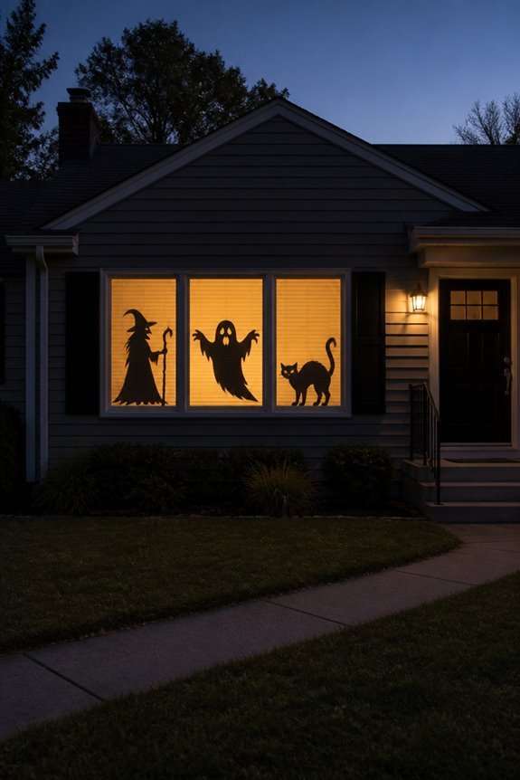 black paper window silhouettes