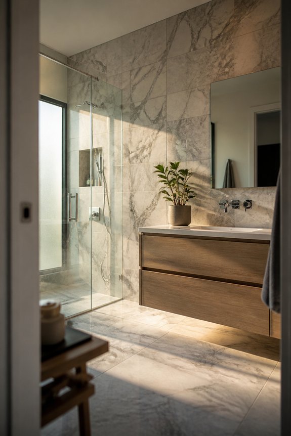 bold tile for spacious bathrooms