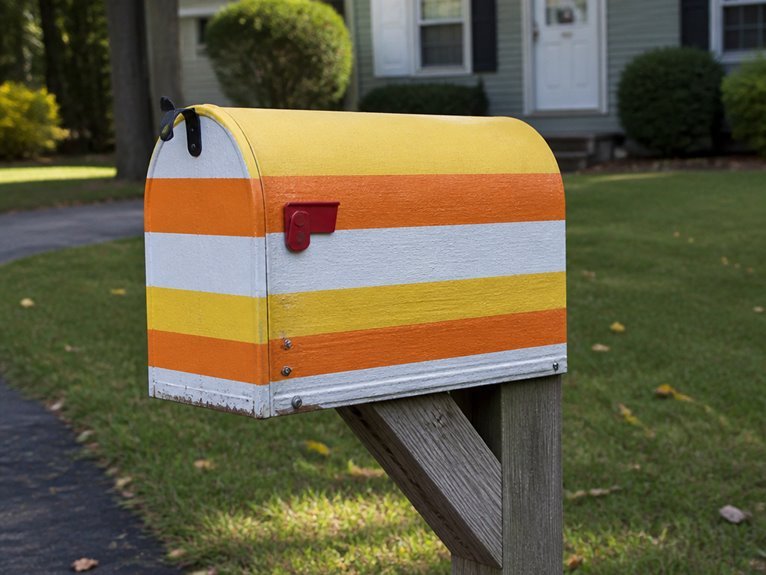 candy corn mailbox stripes