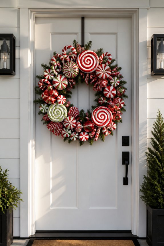 candy themed front door wreaths