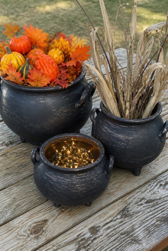 cauldron cluster halloween centerpiece