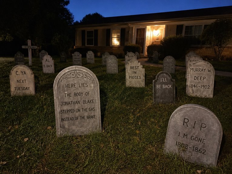 cemetery display halloween decorations