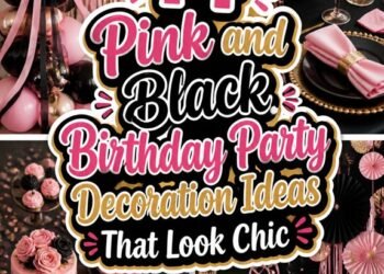 chic pink and black decorations