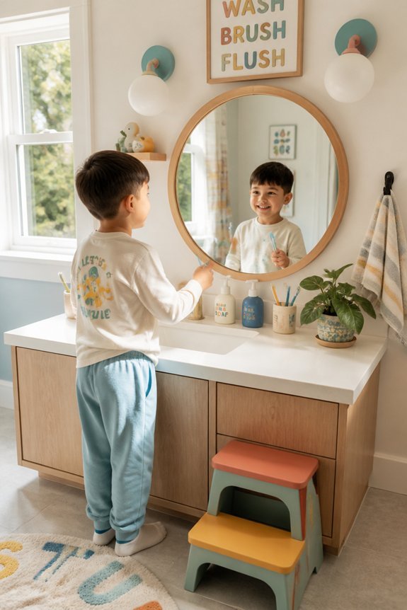 child friendly mirror placement