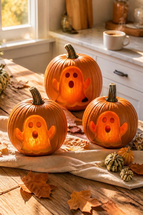 classic ghost family pumpkins