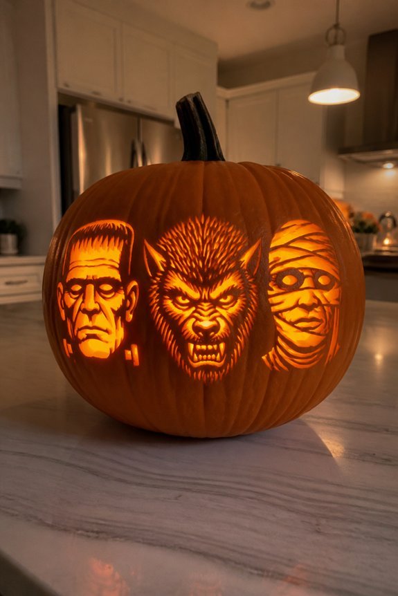 classic horror monster collage