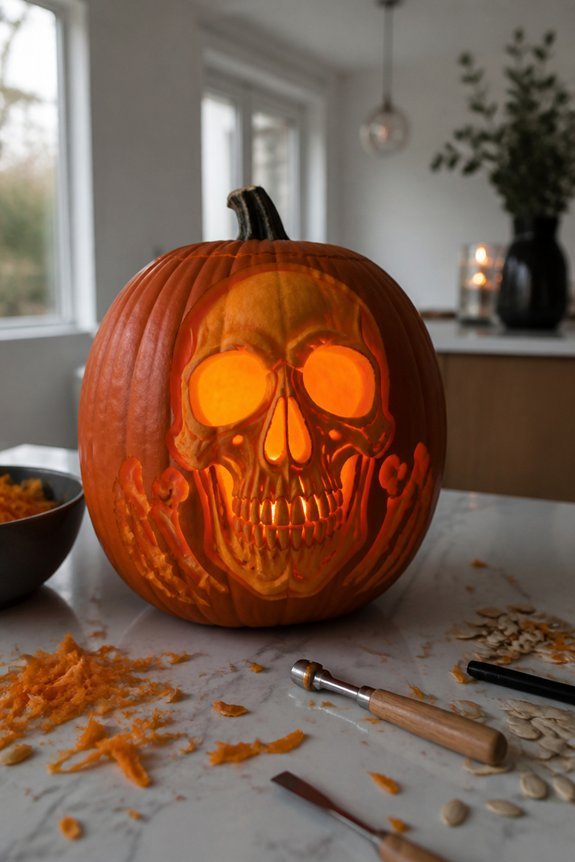 classic skull carving designs