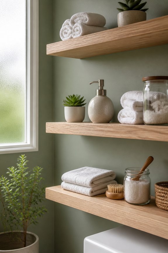 clean minimalist bathroom storage