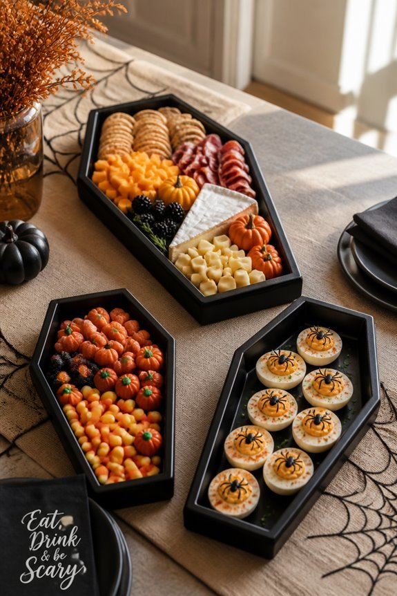 coffin shaped halloween servingware
