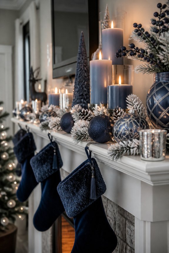 cohesive blue christmas display