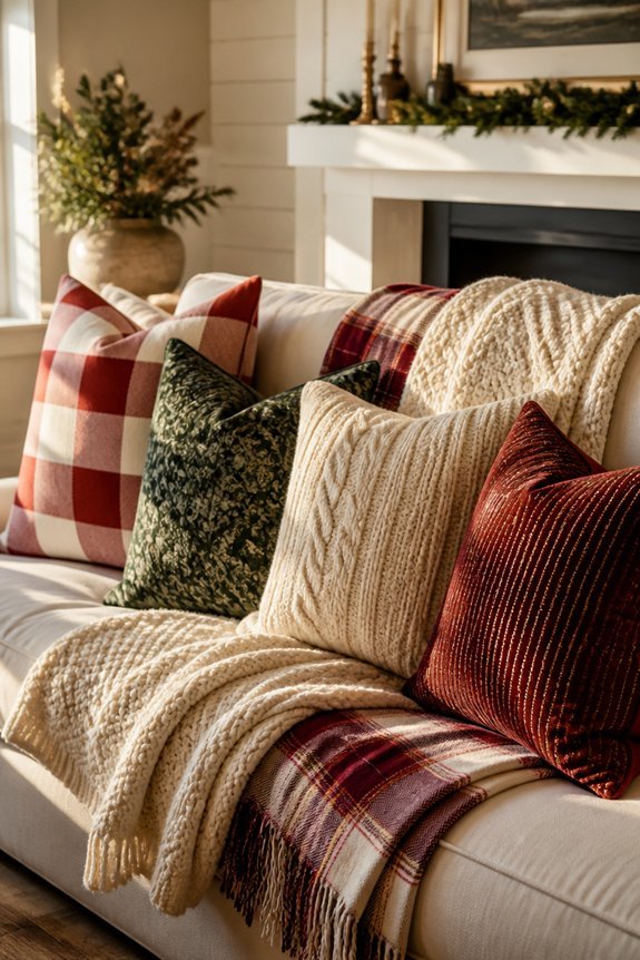 cohesive festive pillow designs