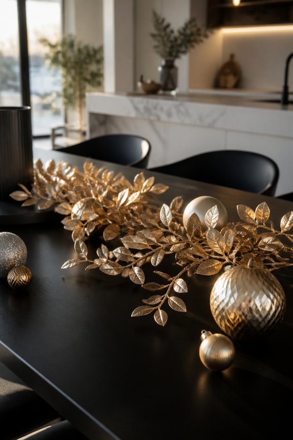 contemporary metallic holiday garlands