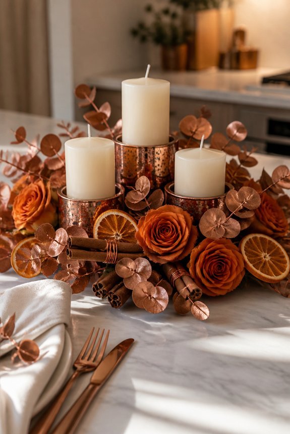 copper and orange arrangements