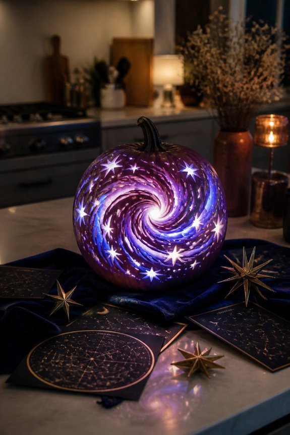 cosmic pumpkin carving design
