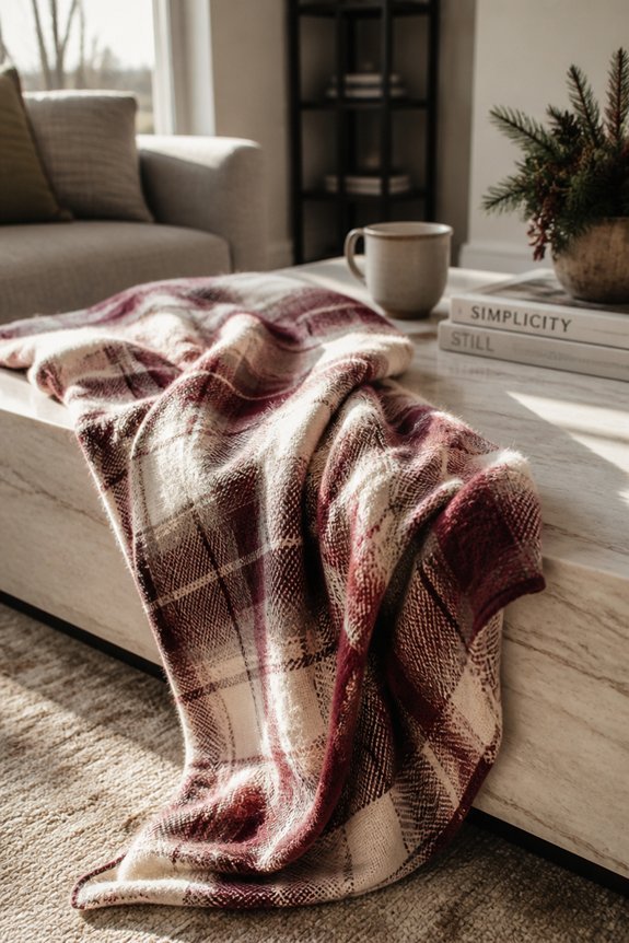 cozy throw draped elegantly
