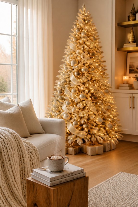 cream christmas tree elegance