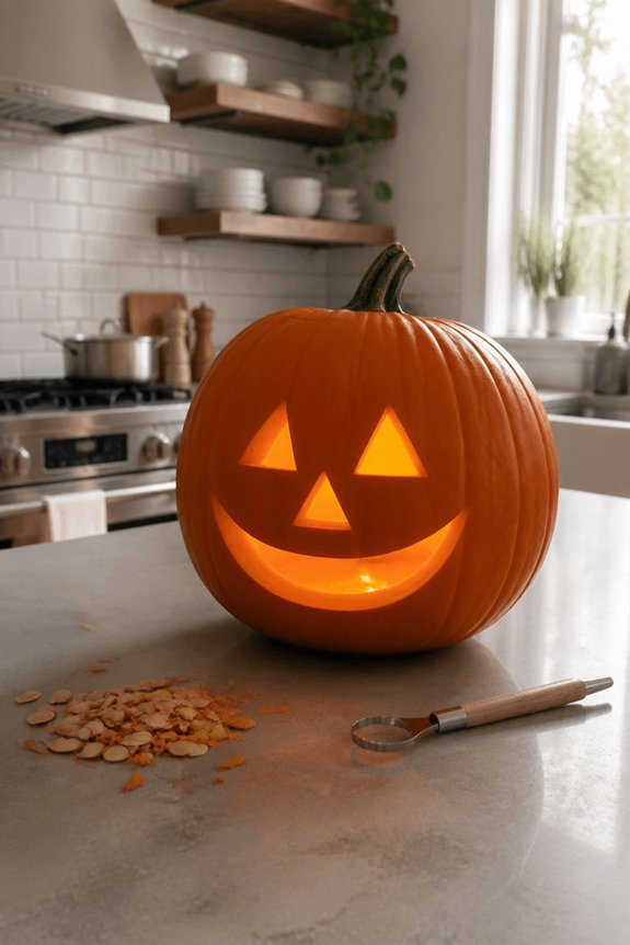 curved pumpkin smile design