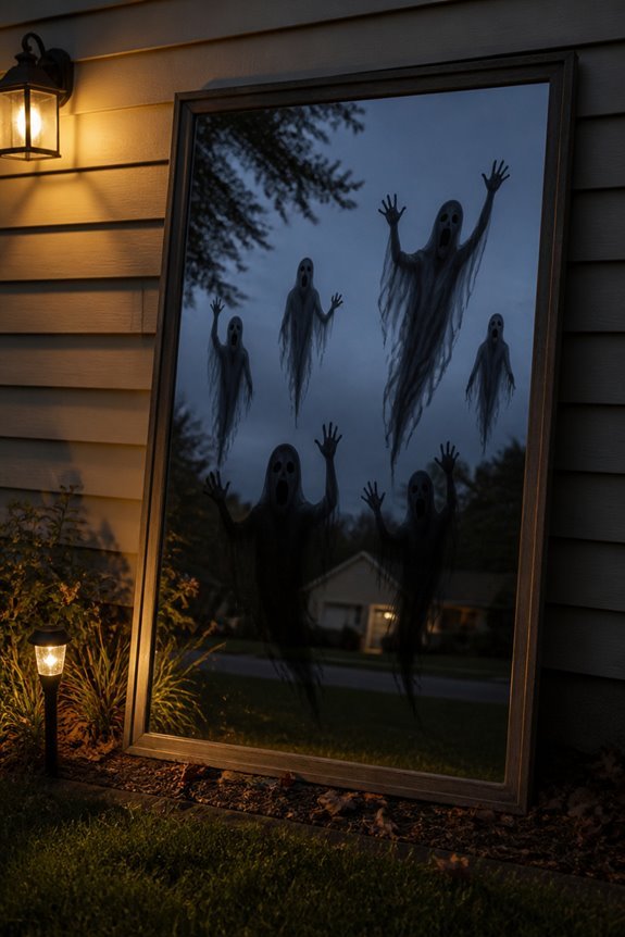 dark reflective ghost shapes