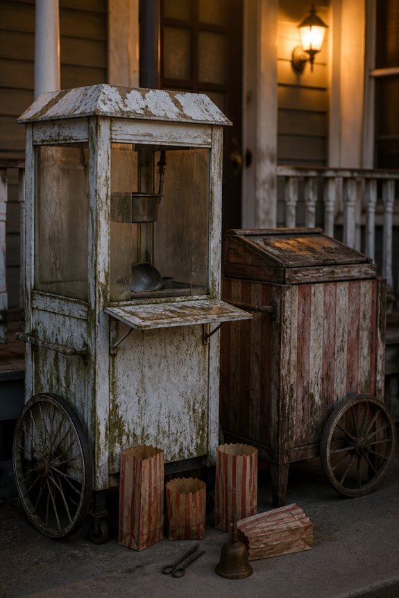 decaying carnival food carts