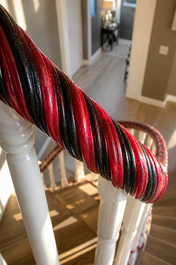 decorative licorice stair garlands