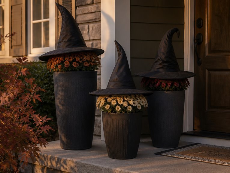 decorative witch hat planters