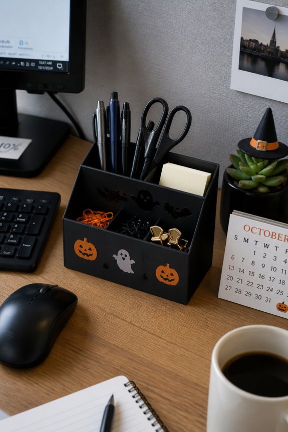 decoratively organized seasonal workspaces