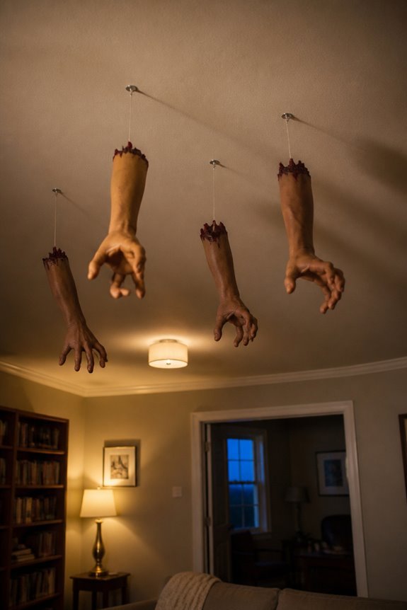 descending severed ceiling hands