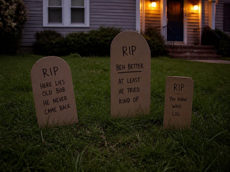 diy cardboard graveyard displays