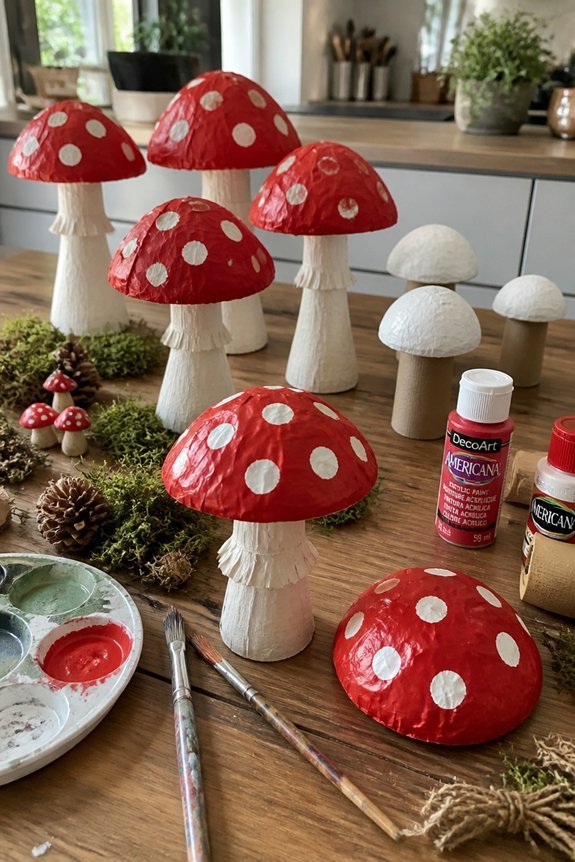 diy whimsical toadstool decor