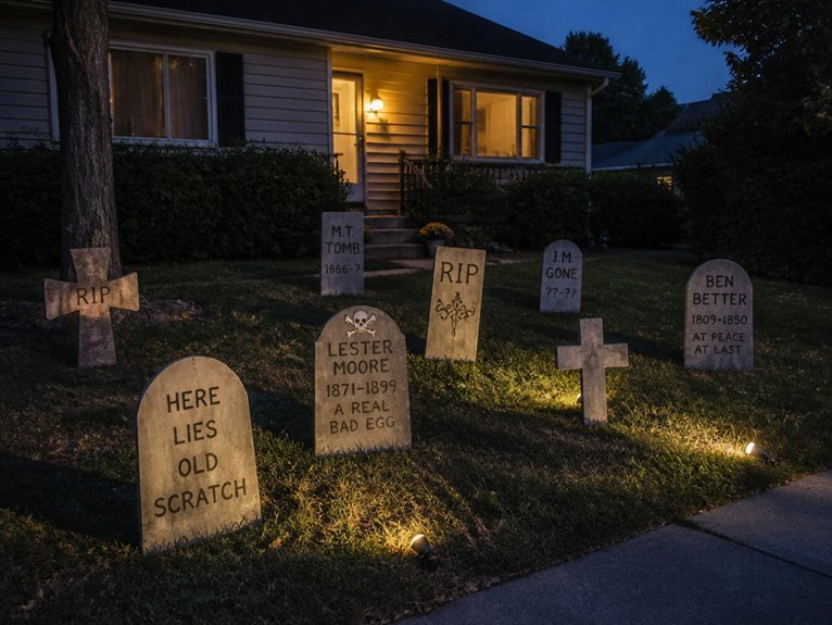 diy zombie graveyard tombstones