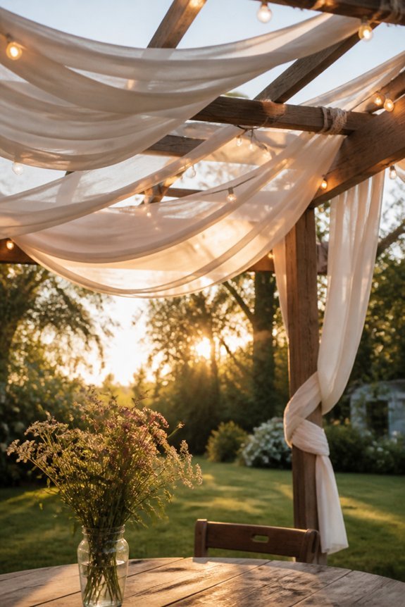 draped fabric enhances atmosphere