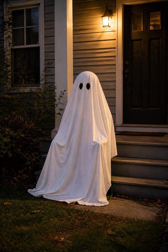 draped fabric ghost decor