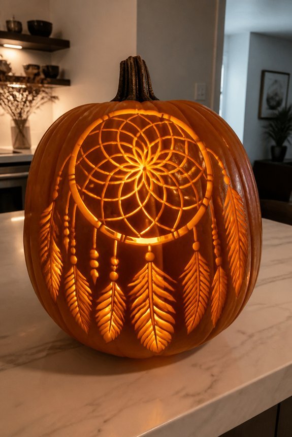 dreamcatcher pumpkin carving designs