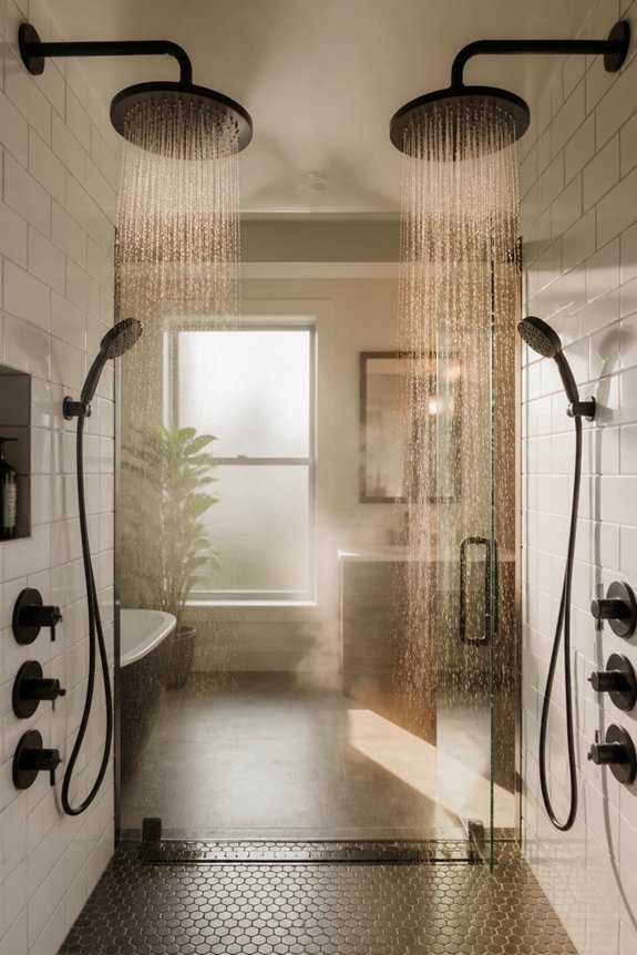 dual showerhead versatility installed