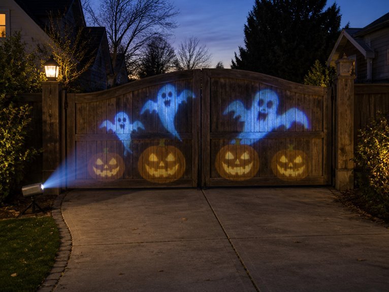 dynamic halloween gate projections