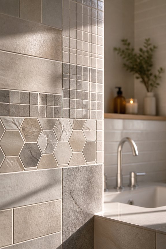 eclectic tile size combination