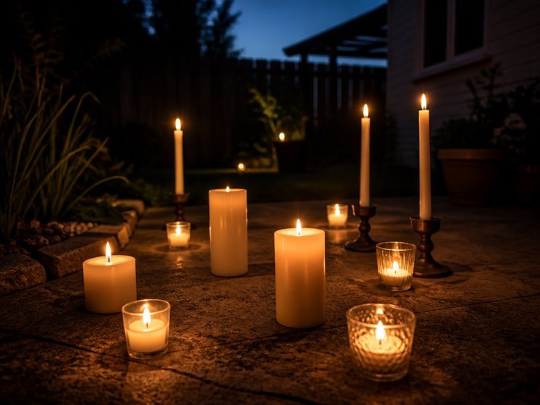 eerie atmospheric candle display