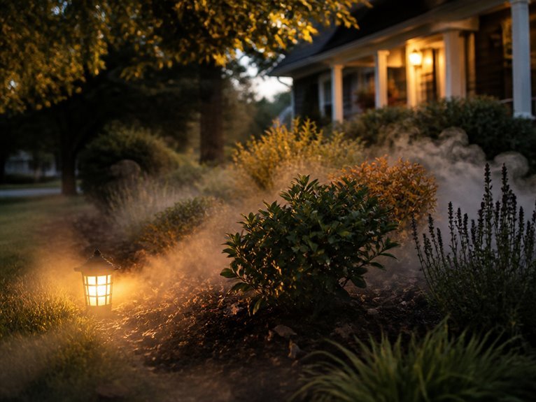 eerie fog around plants