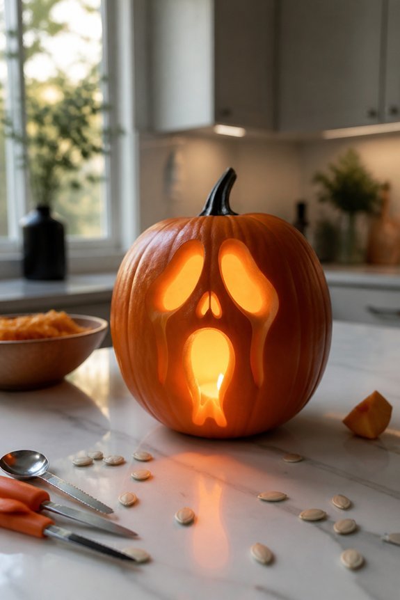 eerie ghost pumpkin design